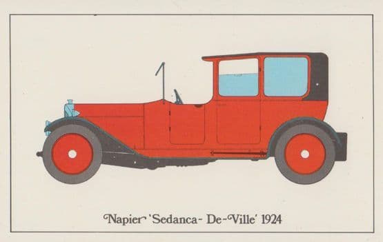 Napier Sedanca La Ville 1924 Rolls Royce Silver Ghost Rival Classic Car Postcard