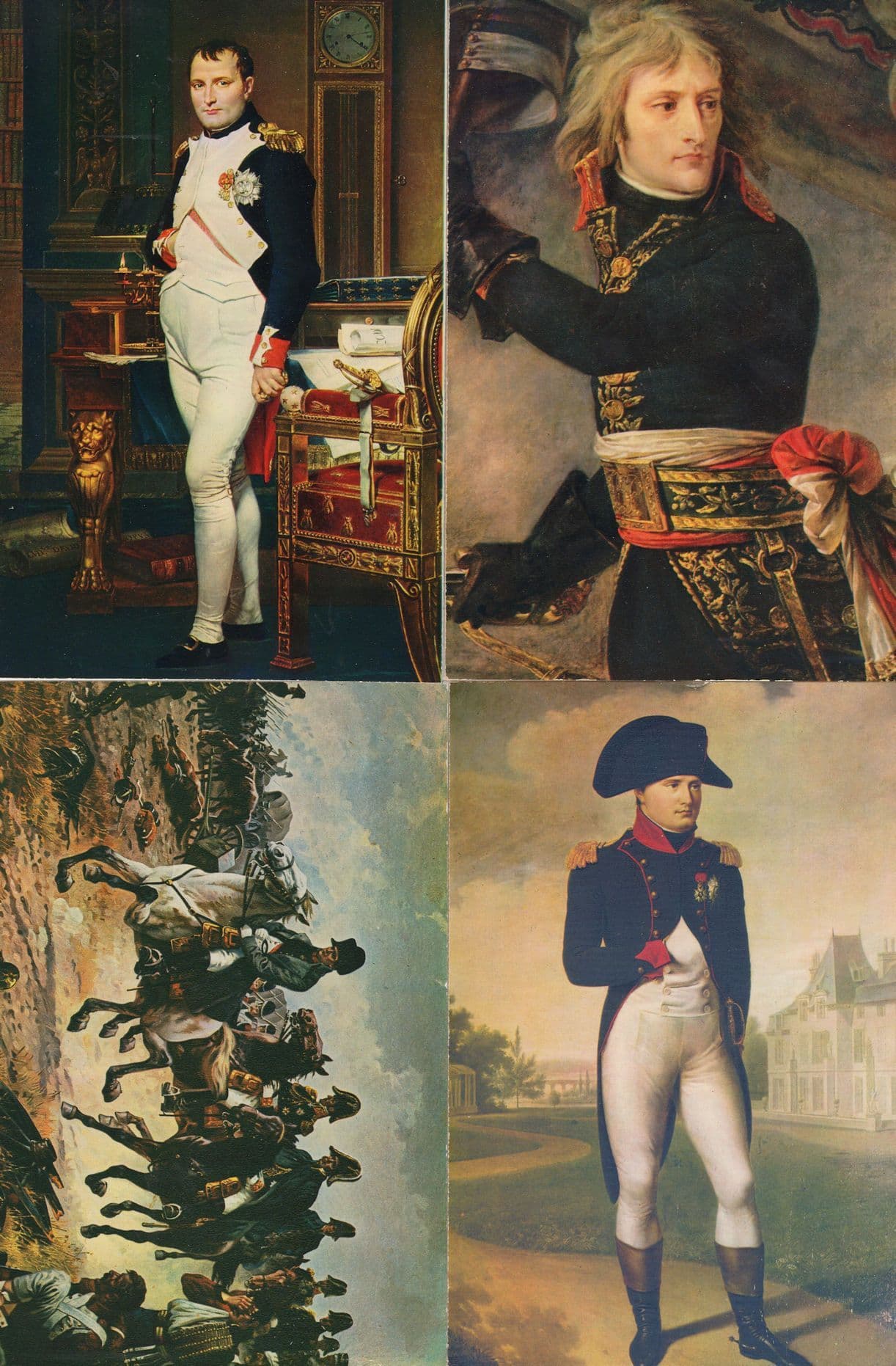Napoleon 4x Portrait Battle Military Painting Postcard s
