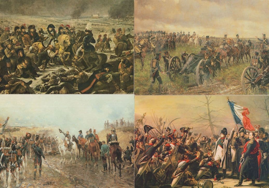 Napoleon Last Inspection Grand Attack 4x Painting Postcard s