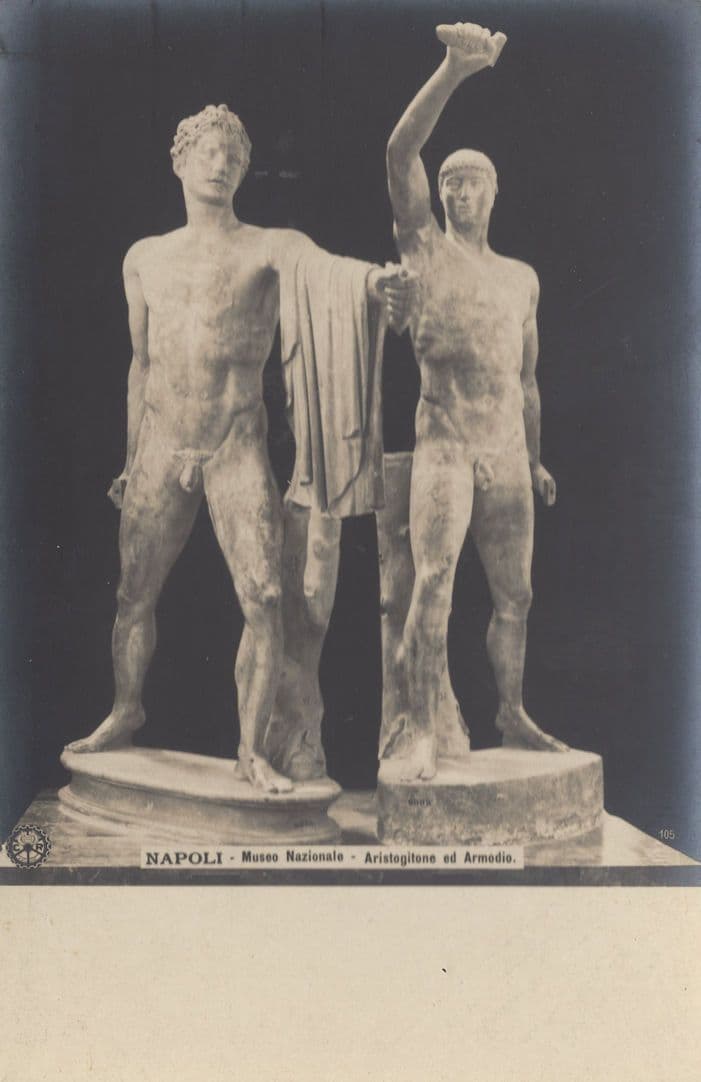 Napoli Aristogitone Et Armodio Statue Antique Postcard