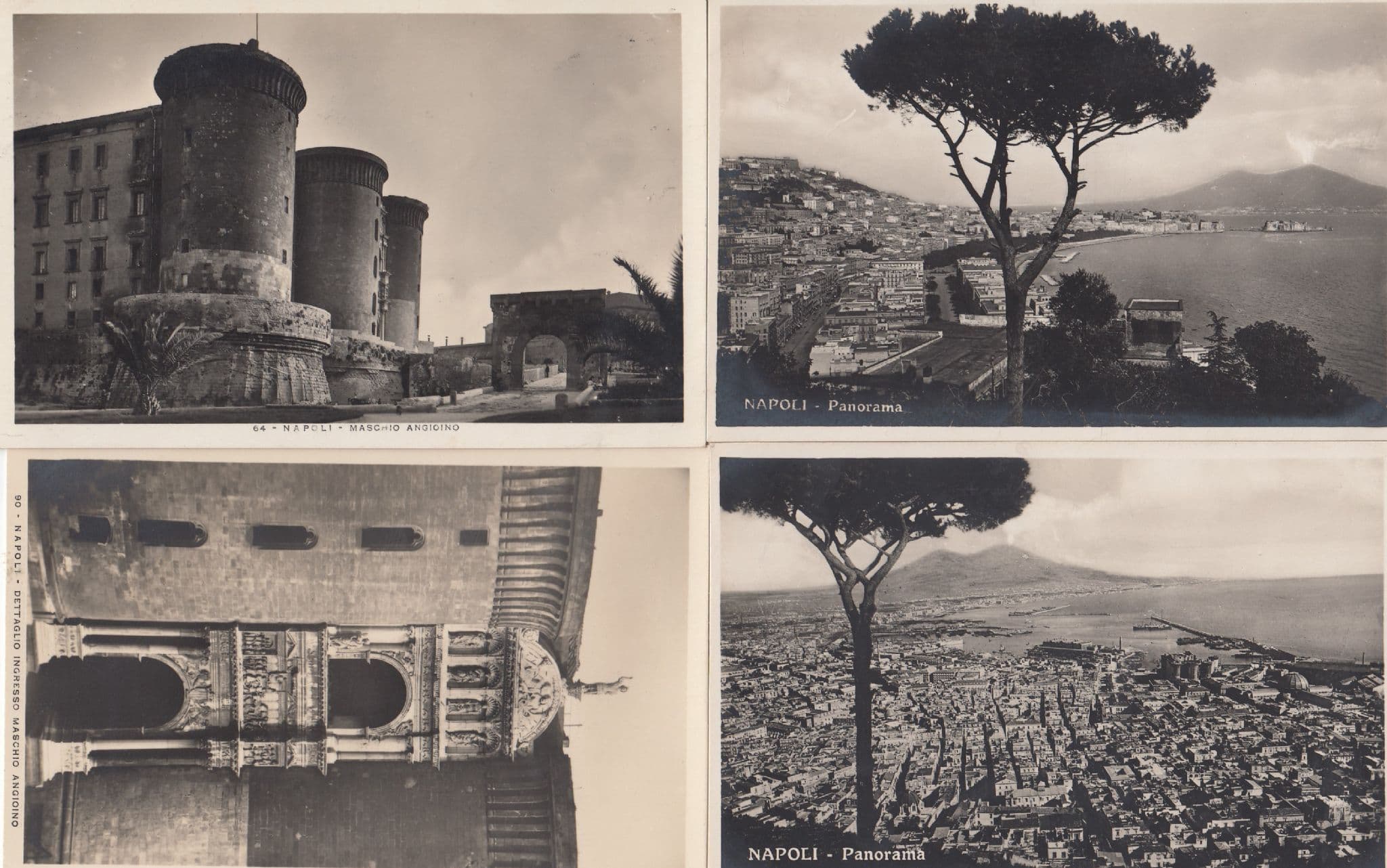 Napoli Panorama Maschio Angigino 4x Birds Eye Italian Aerial Postcard s
