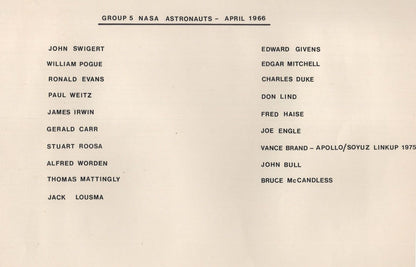 NASA 1966 Astronaut Group 5 Official 10x8 Printed Signed Photo & More