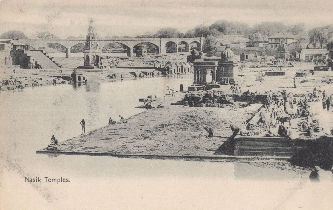 Nasik Temples India Antique Postcard