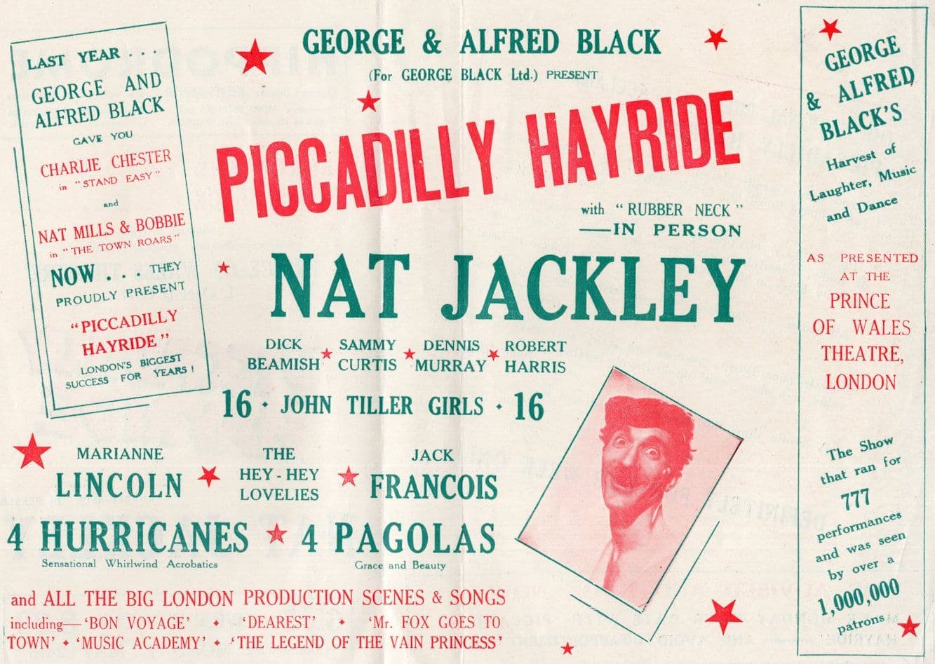 Nat Jackley of The Beatles London Old Small Fold Open Theatre Programme