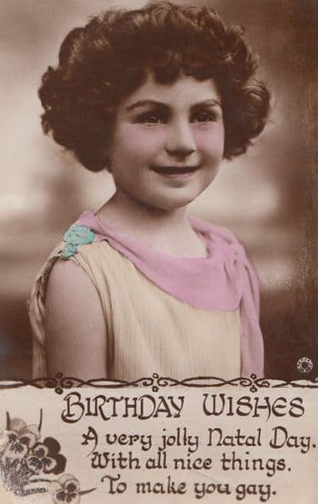 Natal Day Birthday Antique Old Greetings Postcard