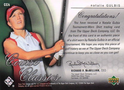 Natalie Gulbis Course Classics 2004 Authentic Tournament Upper Deck Golf Shirt Card