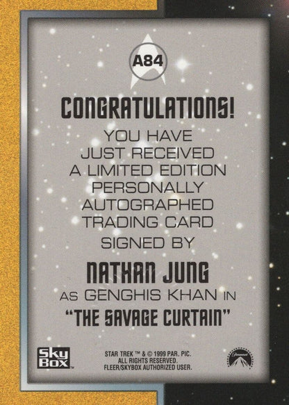 Nathan Jung Star Trek The Original Series Signed Autograph Card