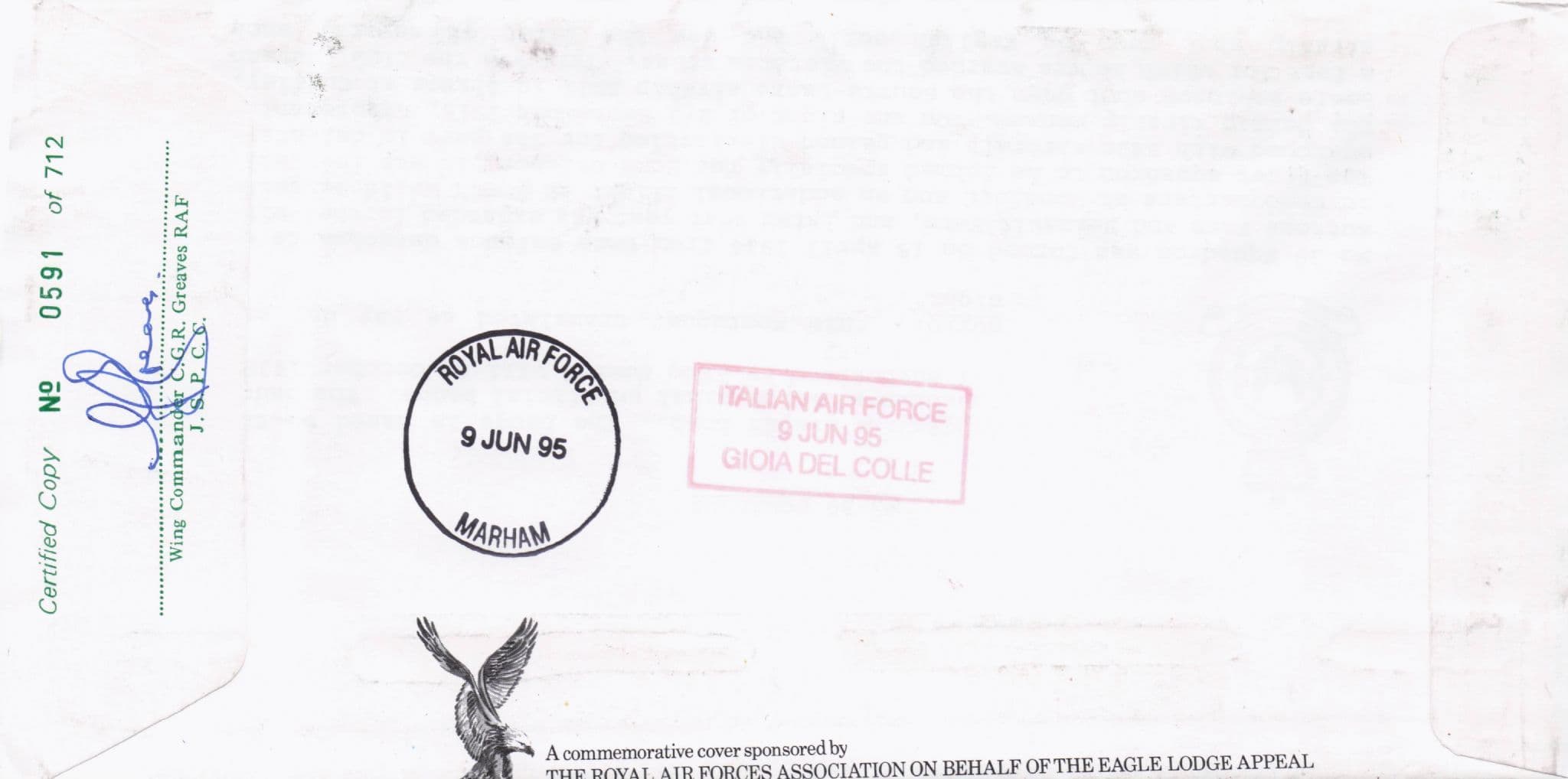 National Trust 1995 JS Corden Military Squadrons Of The Royal Air Force Hand Signed FDC