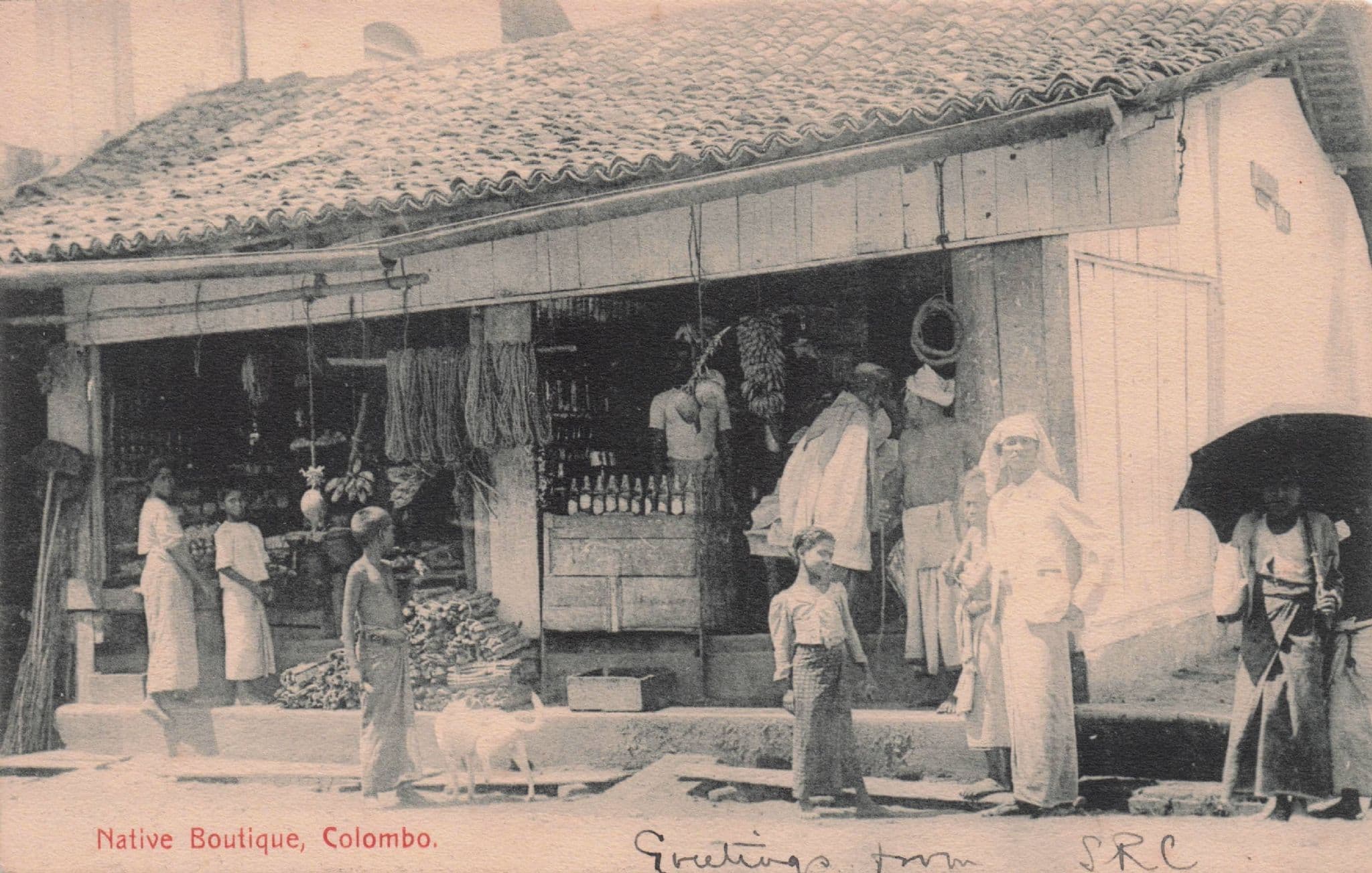 Native Boutique Colombo Shop Sri Lanka India Antique Postcard