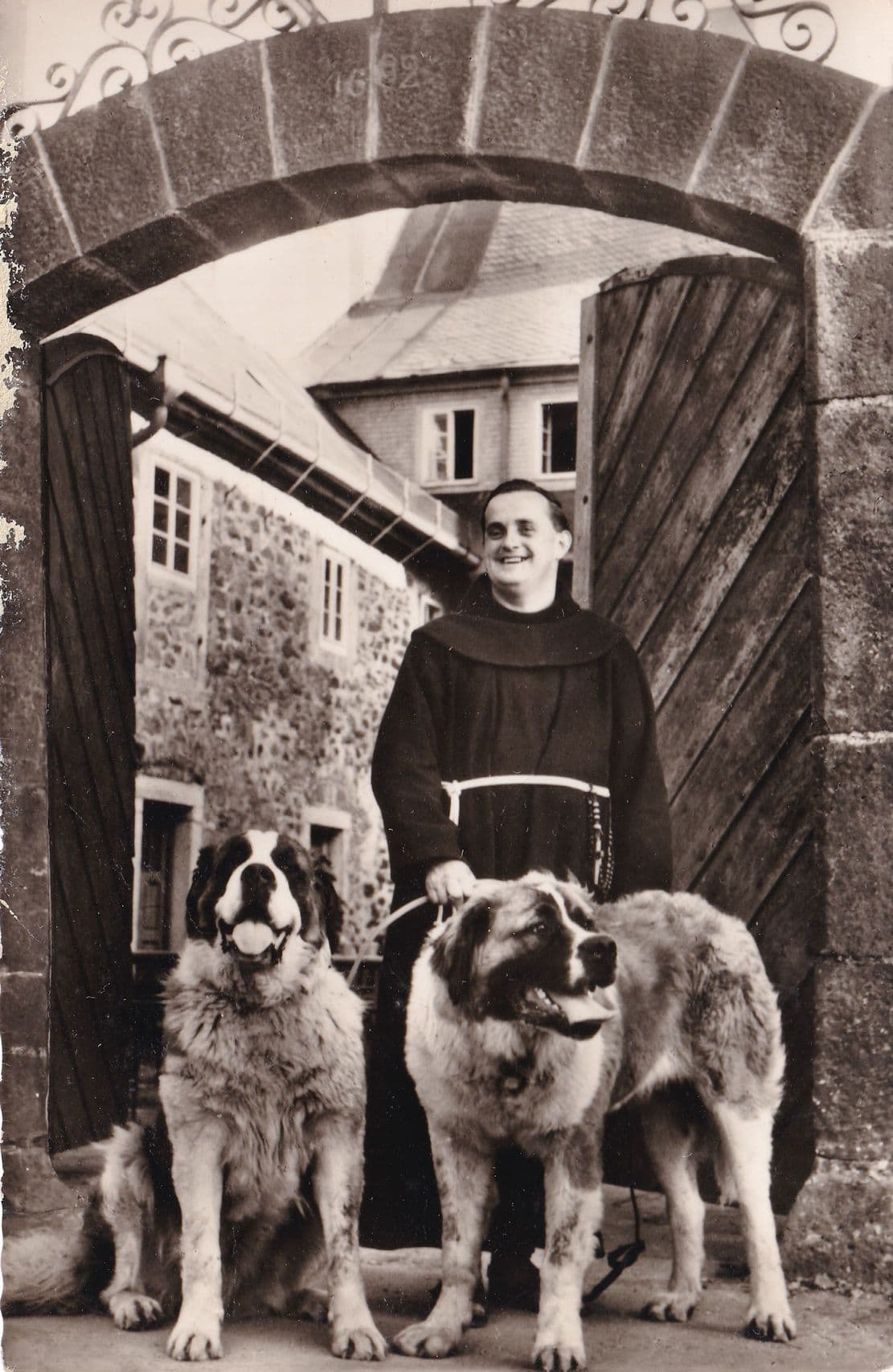 Naturpark Rhon German St Bernard Dog Monk Real Photo Postcard