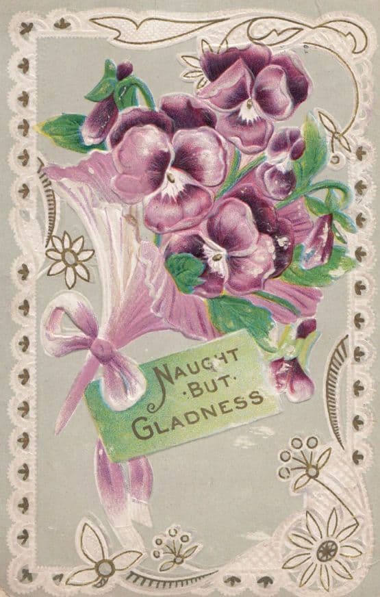 Naught But Gladness Antique Olde English Dialect Greetings Postcard