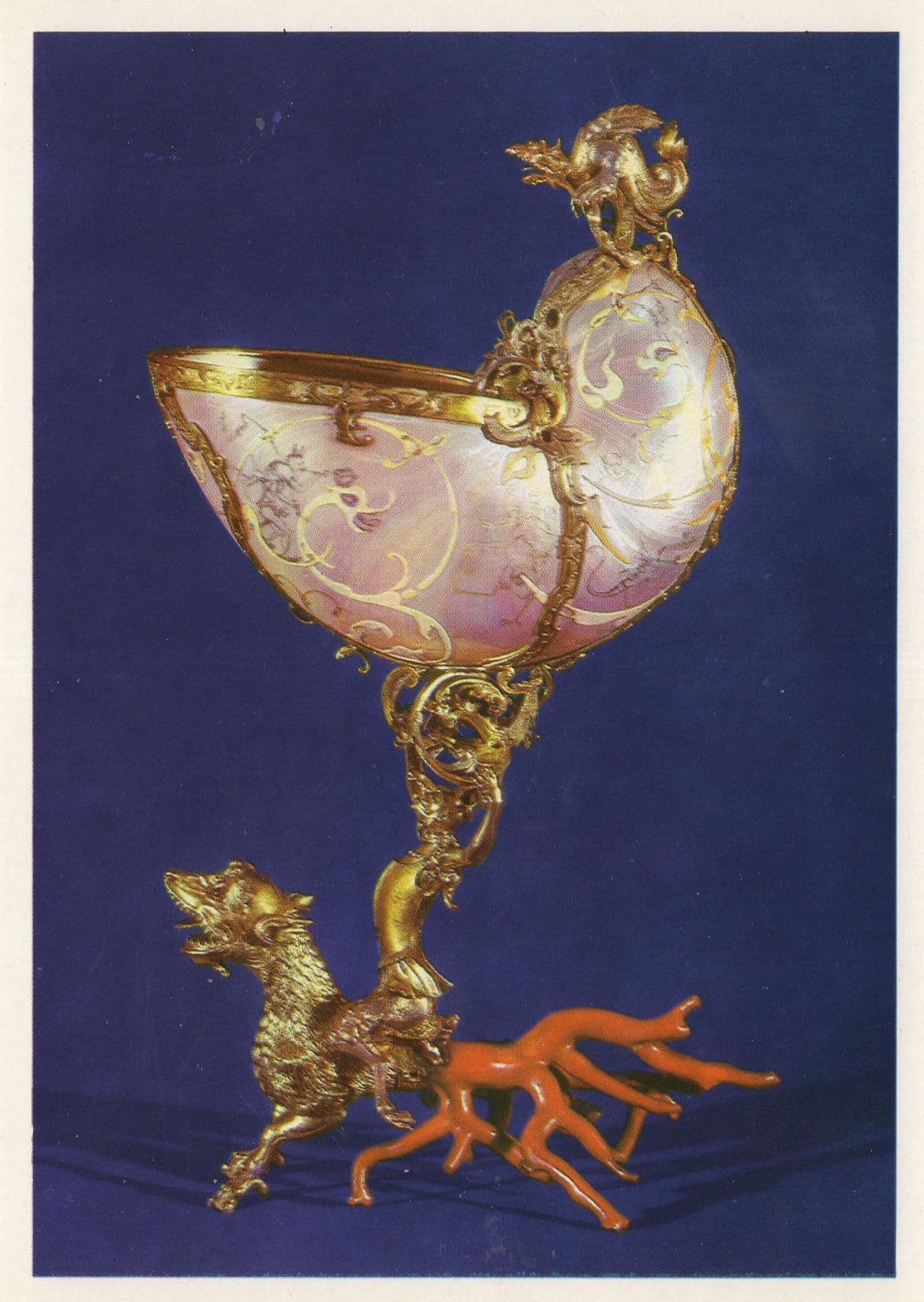 Nautilus Medieval Antique Goblet 1724 Dresden Postcard