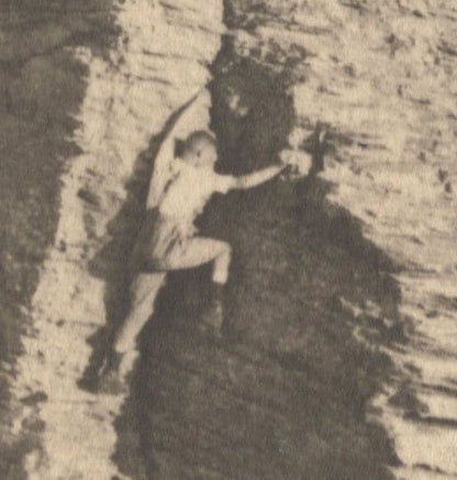 Near Naked Mountain Climber Climbing Adelboden Switzerland Old Postcard