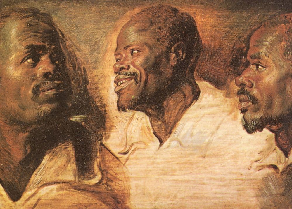 Negro Heads Anthony Van Dyck Painting Postcard