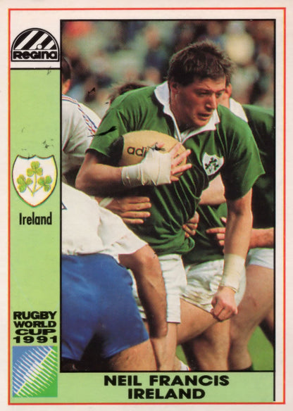 Neil Francis Ireland Hand Signed Rugby 1991 World Cup Card Photo