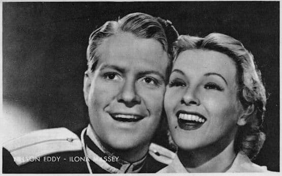 Nelson Eddy Ilona Massey Rare Kwatta Belgium Postcard Size Film Photo
