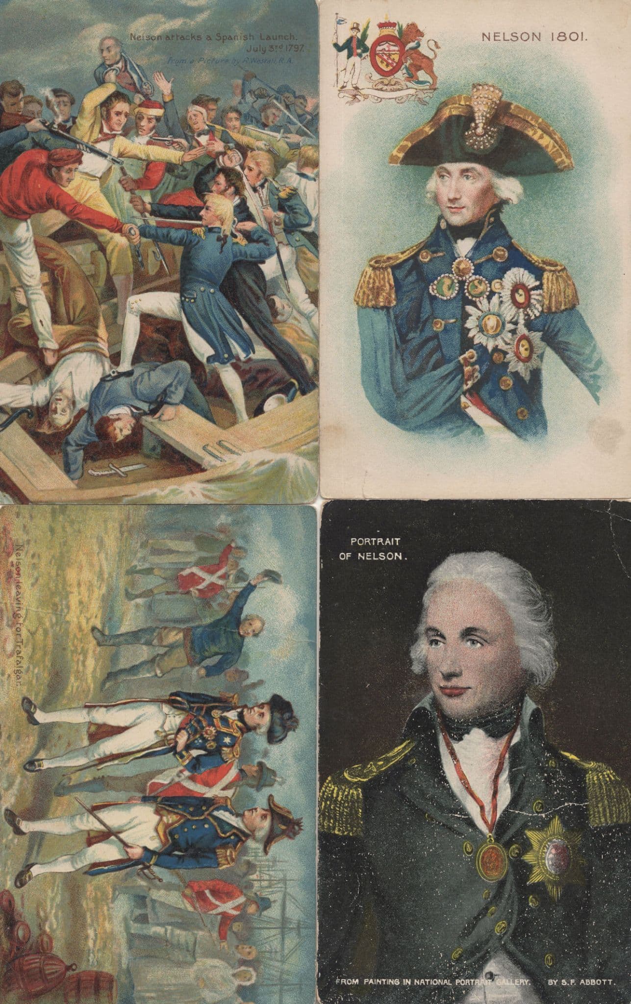 Nelson Leaving For Trafalgar Portrait 4x Old Postcard s