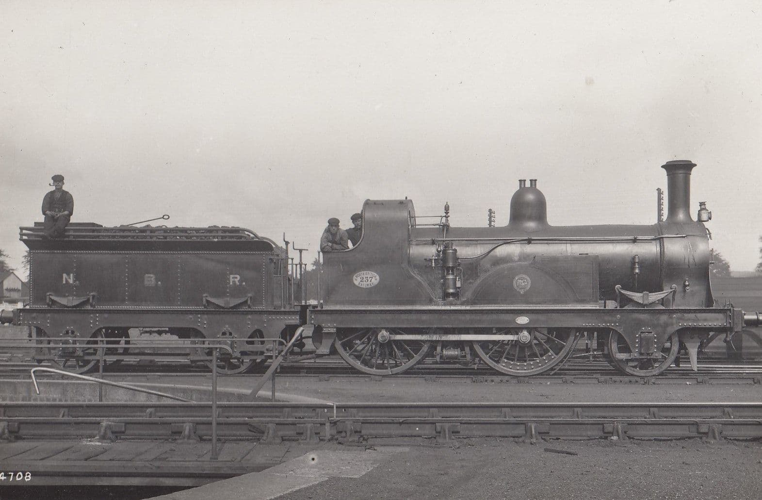 NER 237 Antique Train Driver & Passengers Real Photo Postcard