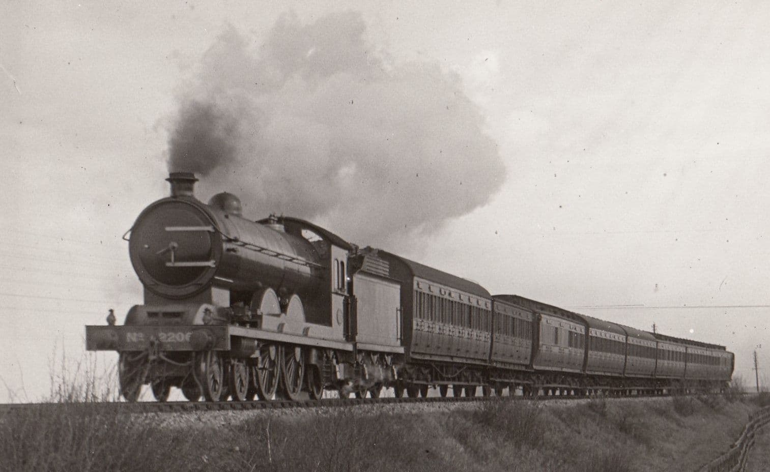 NER Water LNE Railway CT Class 4-4-2 No 2206 Train Vintage Photo