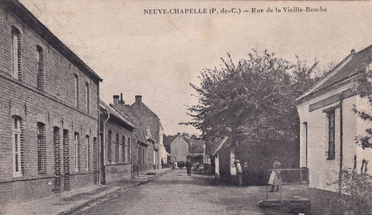 Neuve Chapelle Rue de la Vieille Bombe French Old Postcard