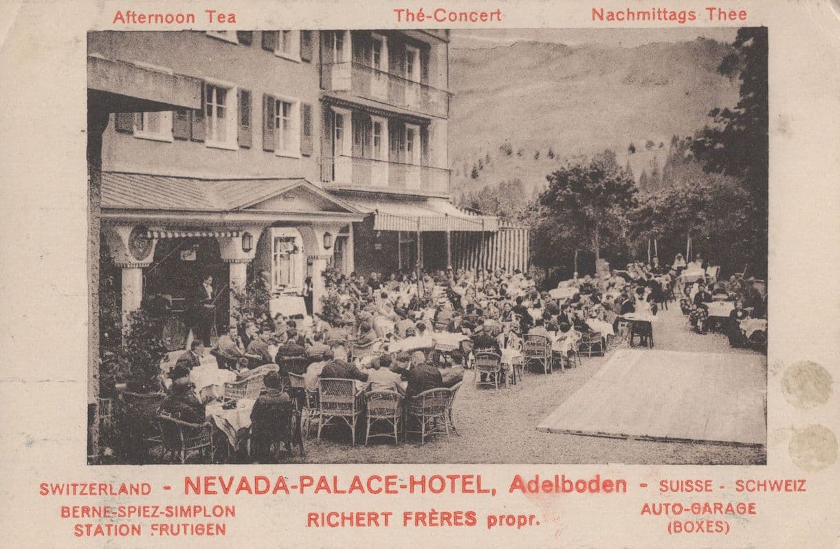 Nevada Palace Adelboden Hotel Concert Old Switzerland Advertising Postcard