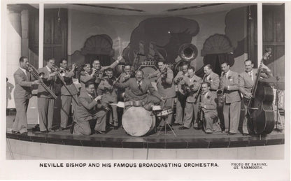 Neville Bishop Music Orchestra Live Great Yarmouth Hand Signed Postcard