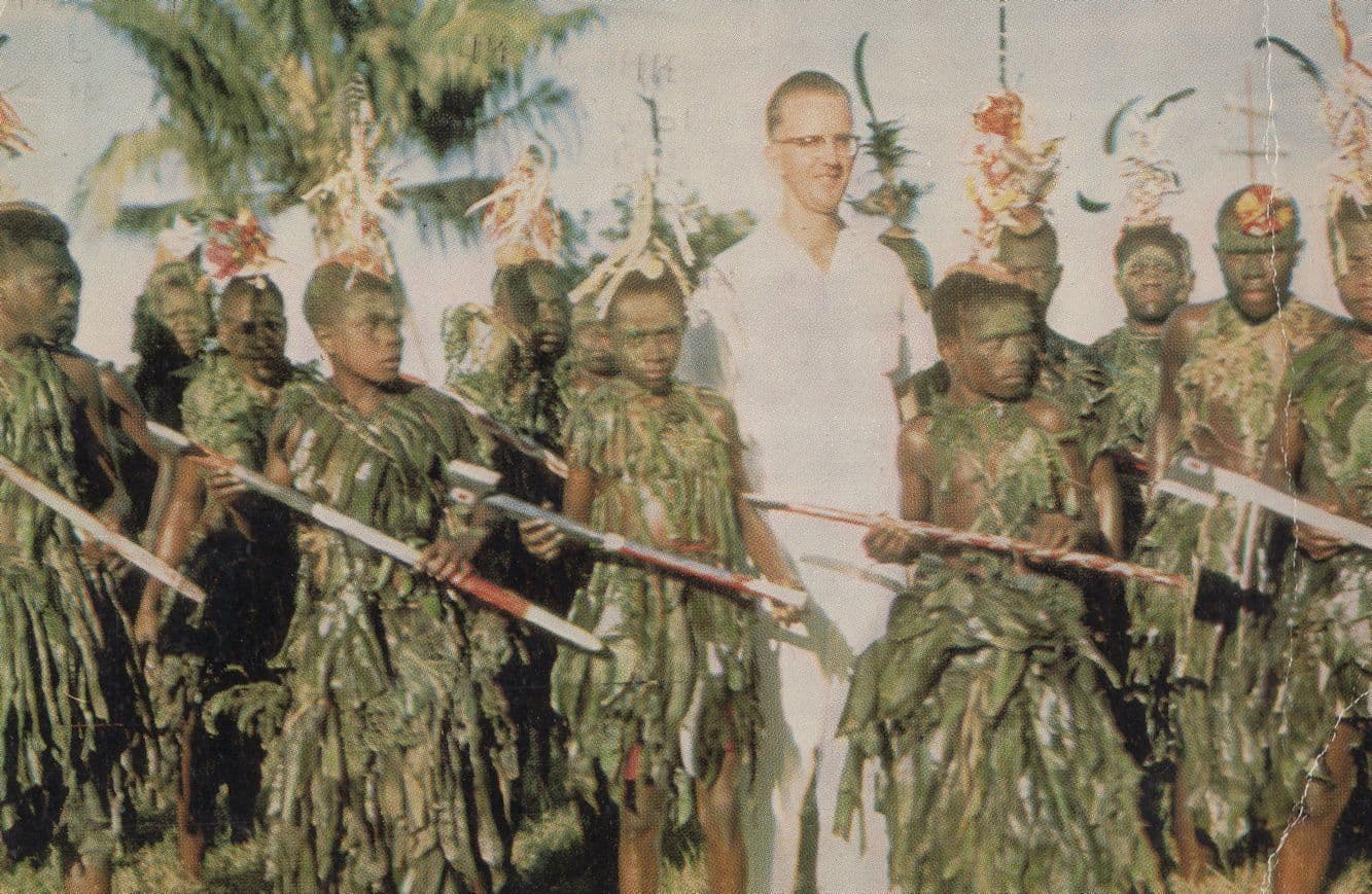 New Britain Natives Leave In Banana Leaves Military Postcard