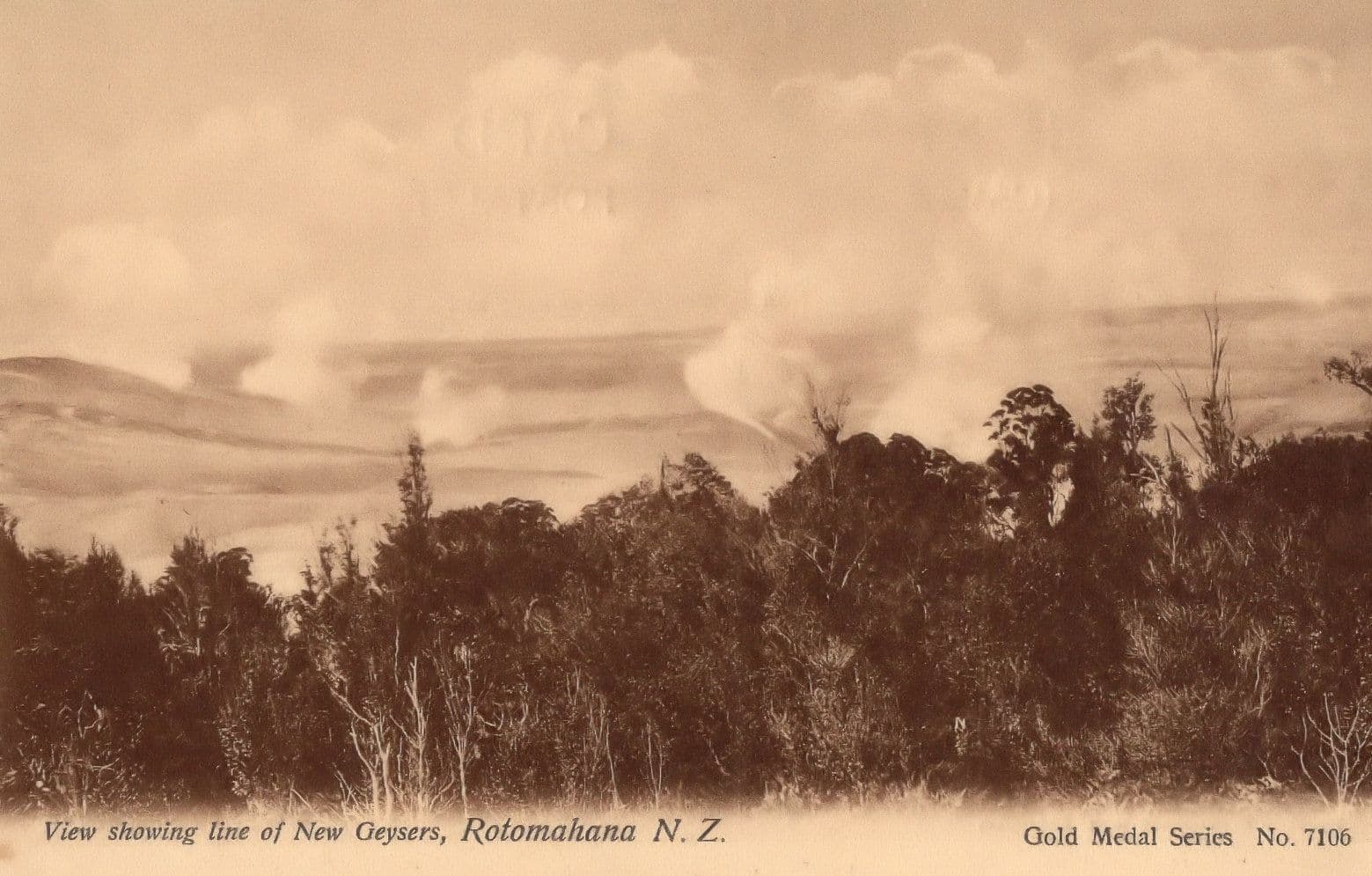New Geysers at Rotomahana New Zealand Old Postcard