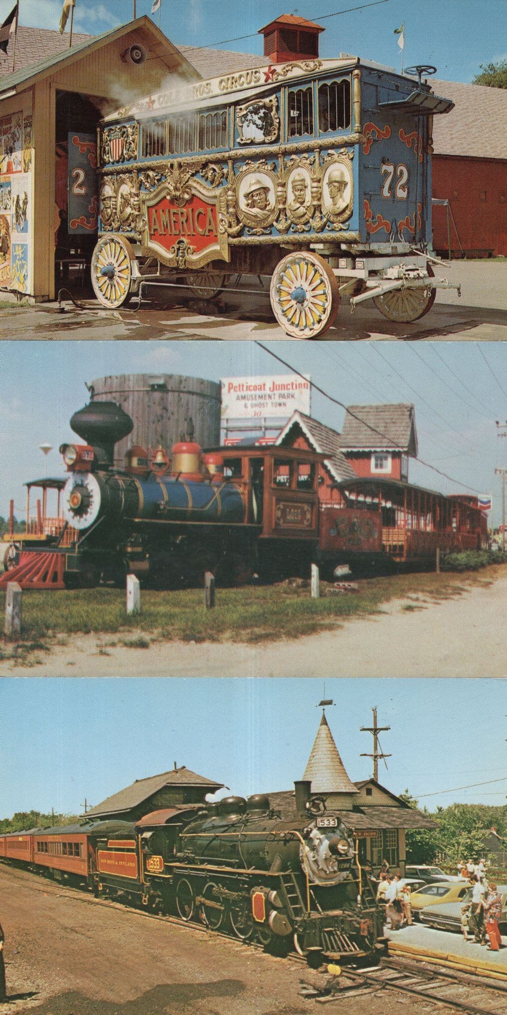 New Hope and Ivyland Railroad Circus Van 3x USA Transport Postcard s