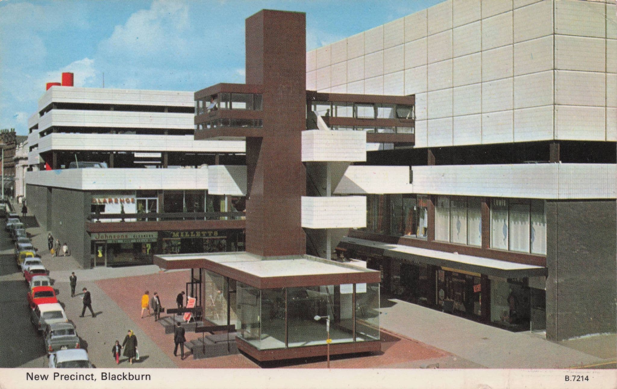 New Precinct Blackburn Lancashire Shopping Cleaners Milletts Postcard