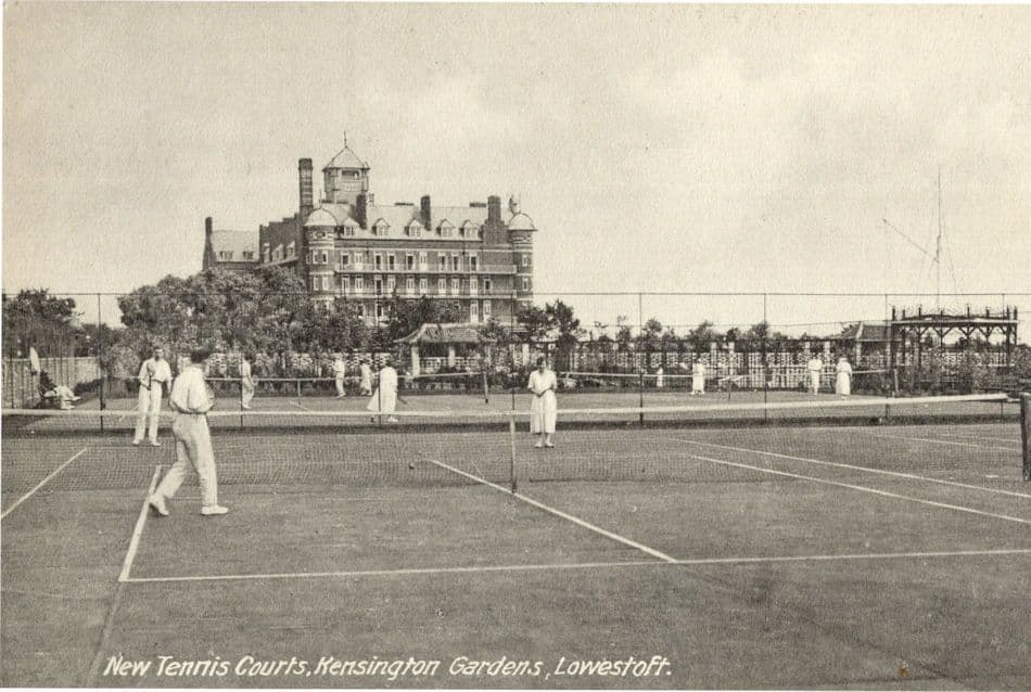 New Tennis Courts At Lowestoft Kensington Gardens Suffolk Old Postcard