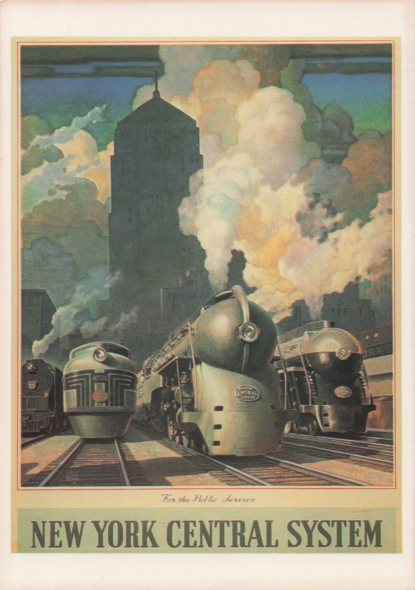 New York Central System Transport USA Advertising Poster Postcard