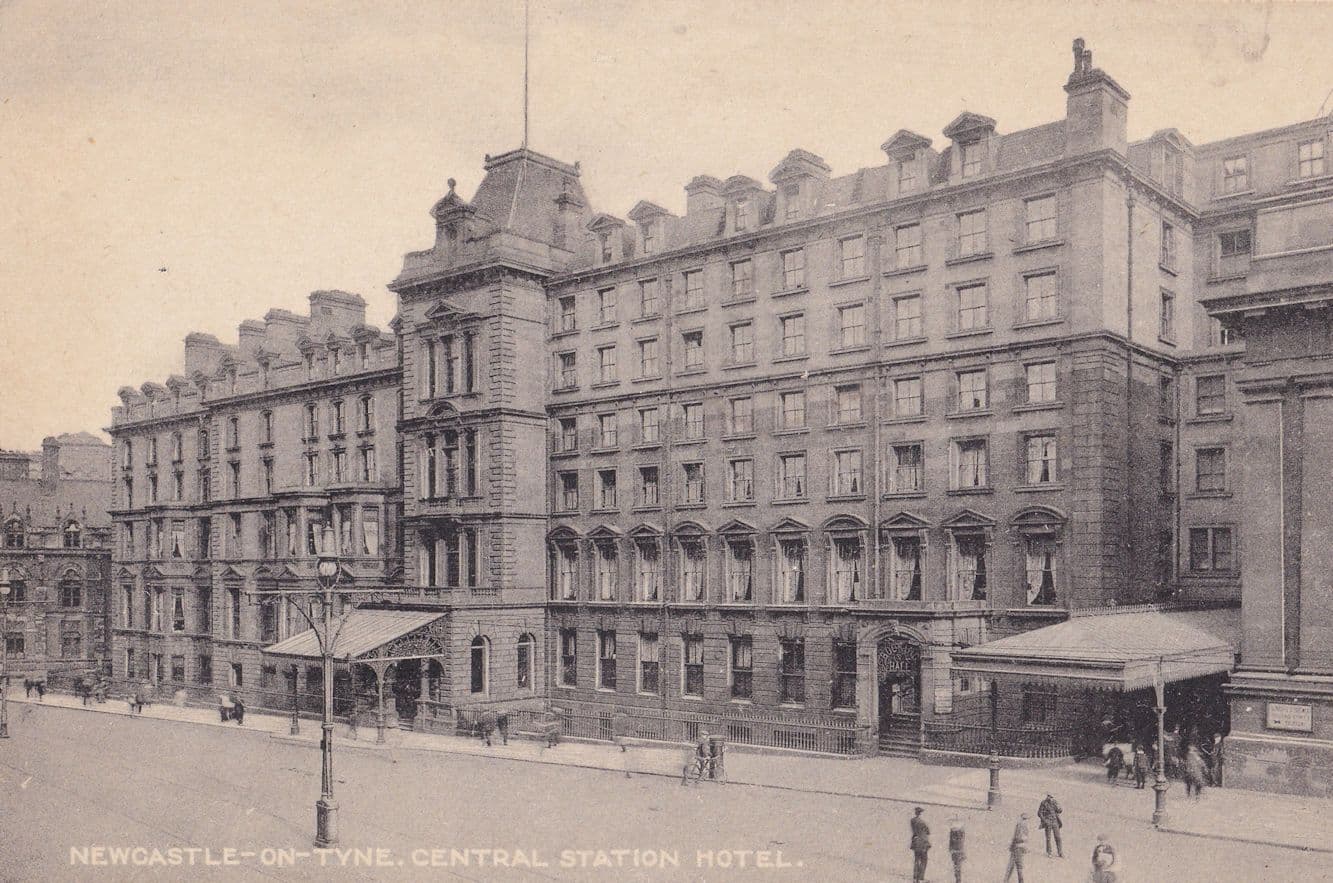 Newcastle On Tyne Central Station Hotel Antique Postcard