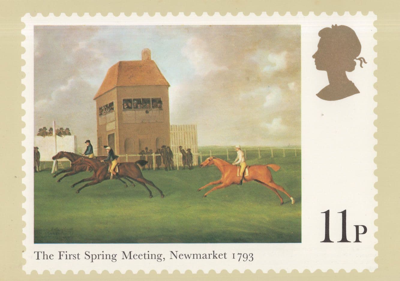 Newmarket 1700s First Horse Race Racing Meeting Postcard