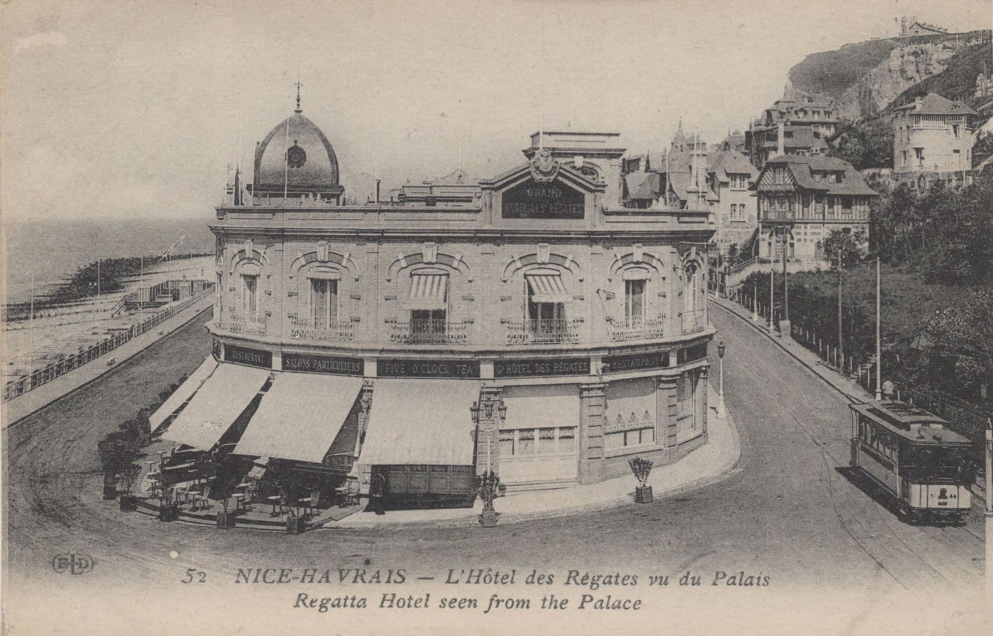 Nice L'Hotel Des Regates De Palais Old French Postcard