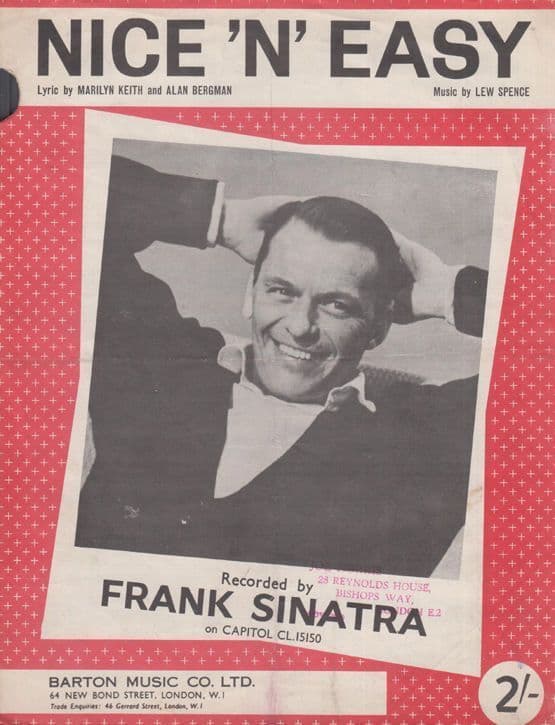 Nice N Easy Frank Sinatra 1940s Sheet Music