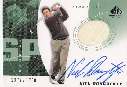 Nick Dougherty First Tee 2002 Golf Upper Deck Hand Signed Worn Shirt Card