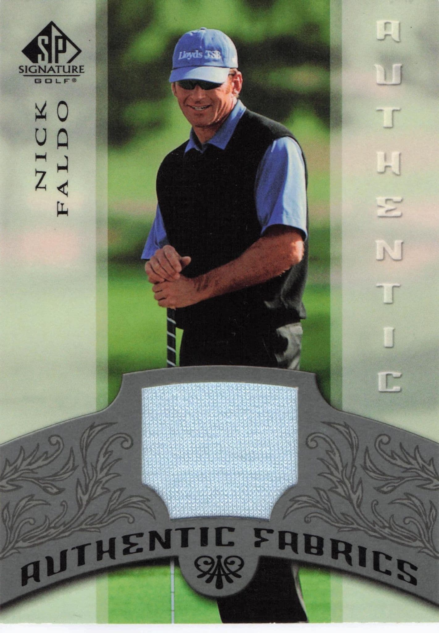 Nick Faldo Authentic Fabrics 2005 SP Golf Upper Deck Worn Shirt Card