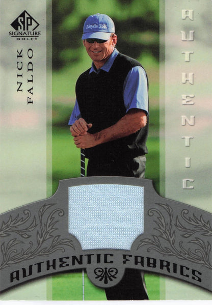 Nick Faldo Authentic Fabrics 2005 SP Golf Upper Deck Worn Shirt Card