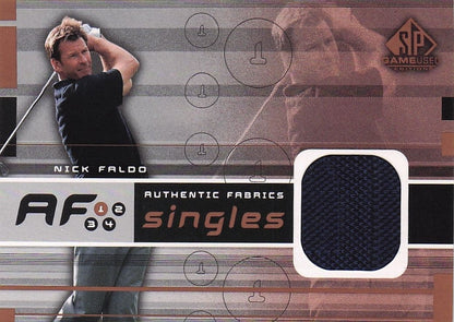 Nick Faldo Authentic Fabrics Singles 2003 Golf Upper Deck Worn Shirt Card