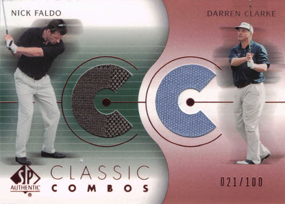 Nick Faldo Darren Clarke Classic Combos 2x Golf Shirt Upper Deck Card