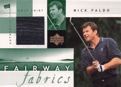 Nick Faldo Fairway Fabrics 2002 Golf Upper Deck Authentic Shirt Relic Card