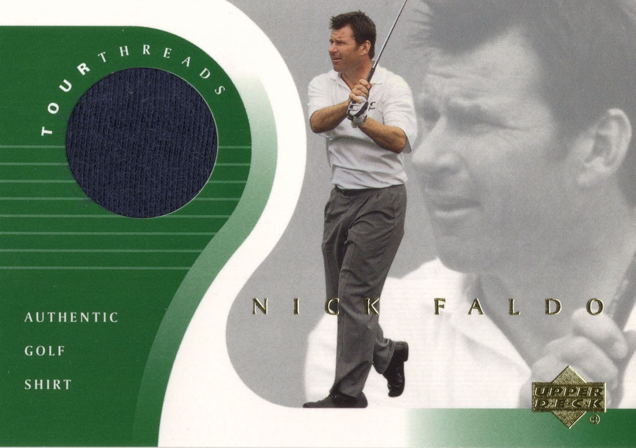 Nick Faldo Original Worn Shirt Golf Tour Rare Limited Threads Card