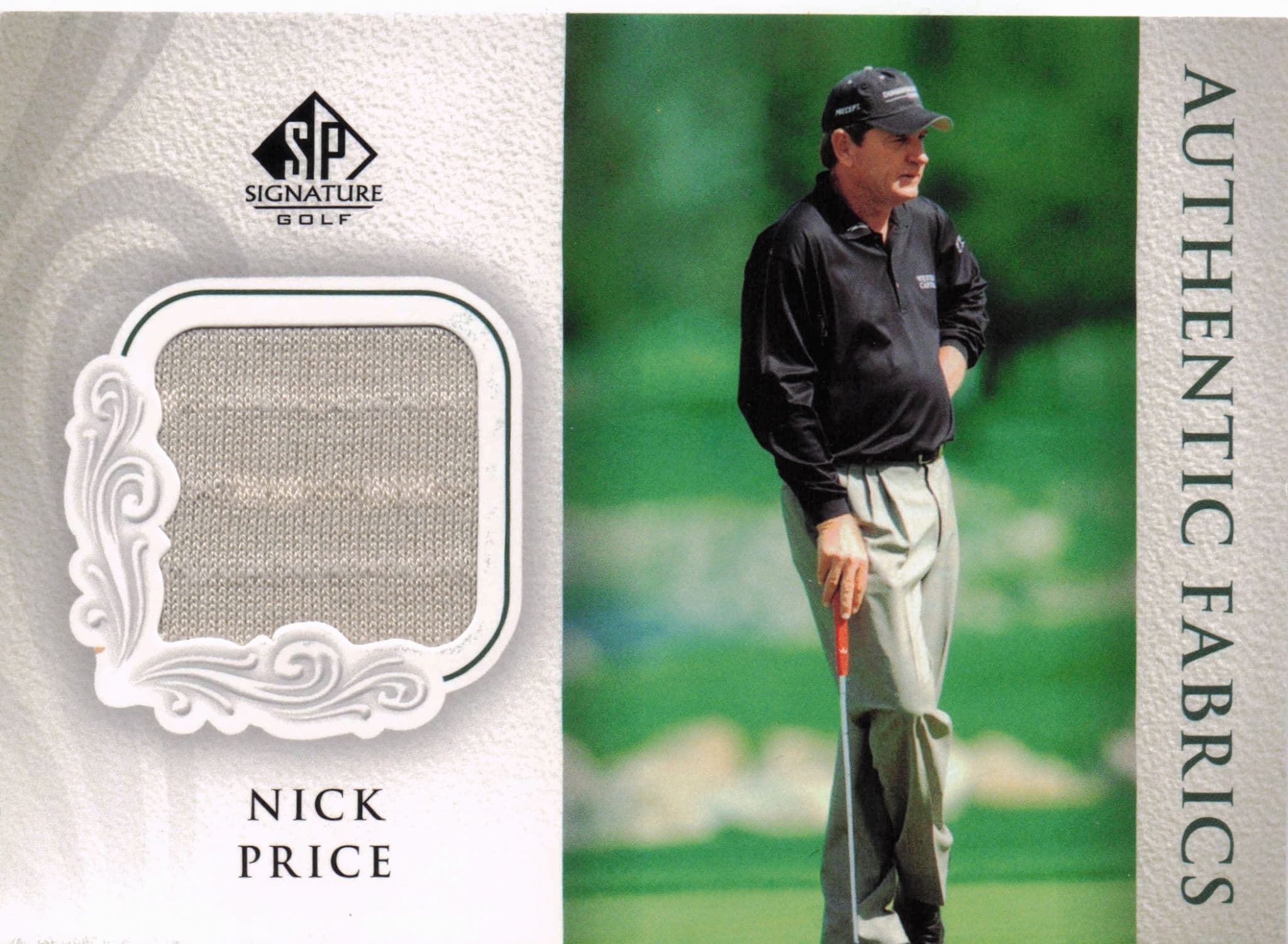 Nick Price Authentic Fabrics Singles 2003 Upper Deck Worn Shirt Card