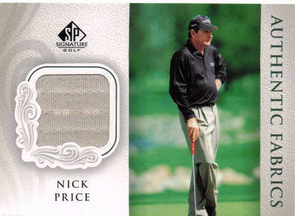 Nick Price Authentic Fabrics Singles 2003 Upper Deck Worn Shirt Card