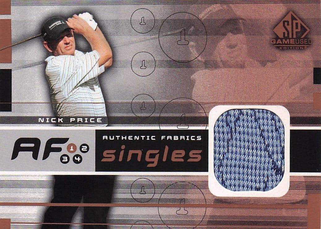 Nick Price Authentic Fabrics Singles Golf Upper Deck Worn Shirt Card