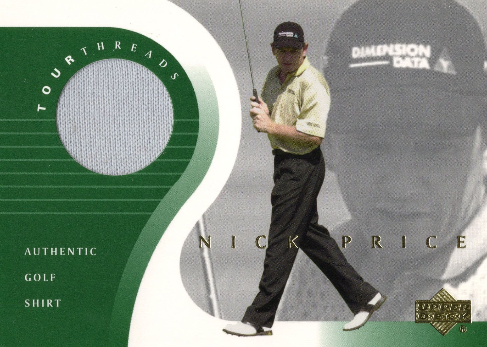 Nick Price Original Worn Shirt Golf Tour Rare Limited Threads Card