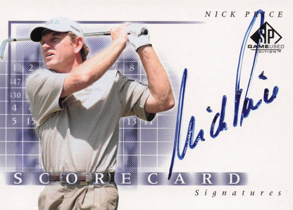 Nick Price Scorecard Signatures Hand Signed 2002 SP Golf Autograph Card