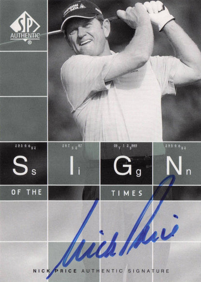 Nick Price Sign Of The Times Hand Signed 2002 SP Golf Autograph Card