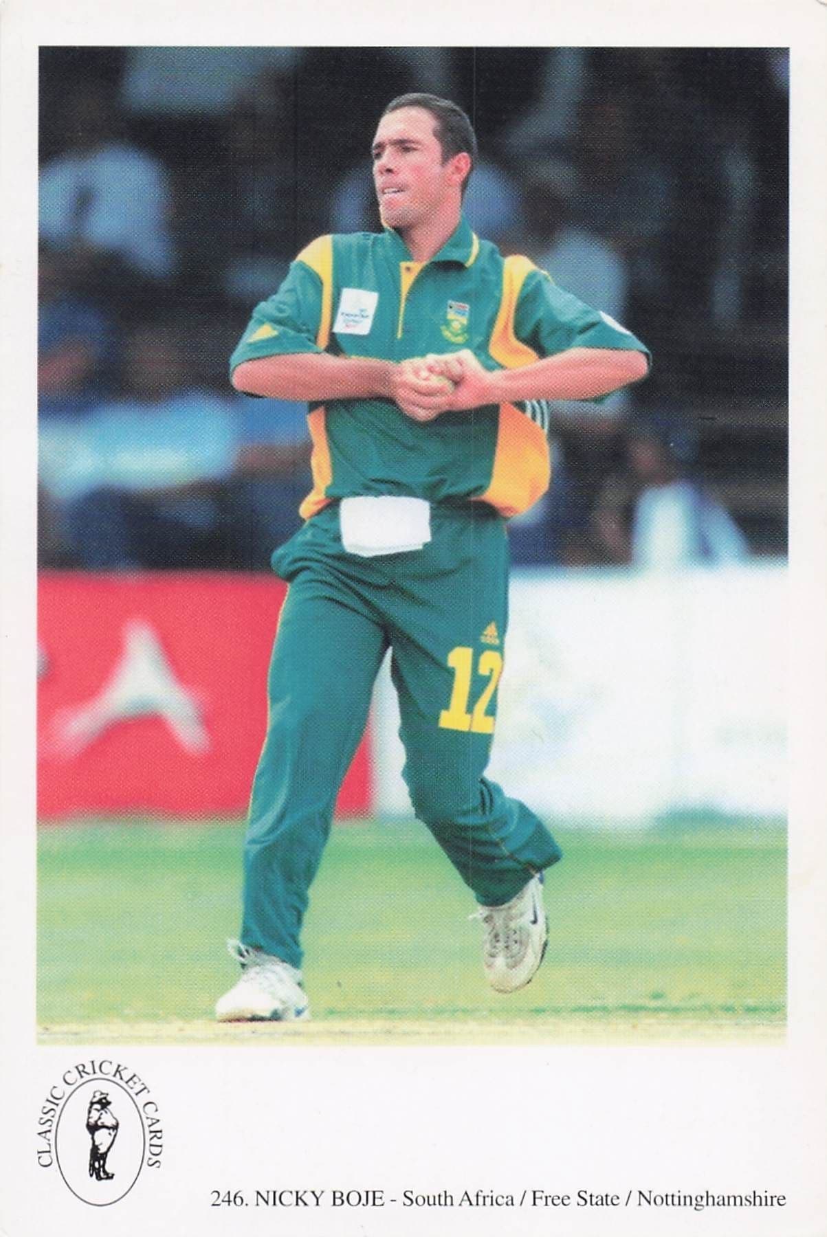 Nicky Boje South Africa Free State TCCB Classic Cricket Photo Postcard